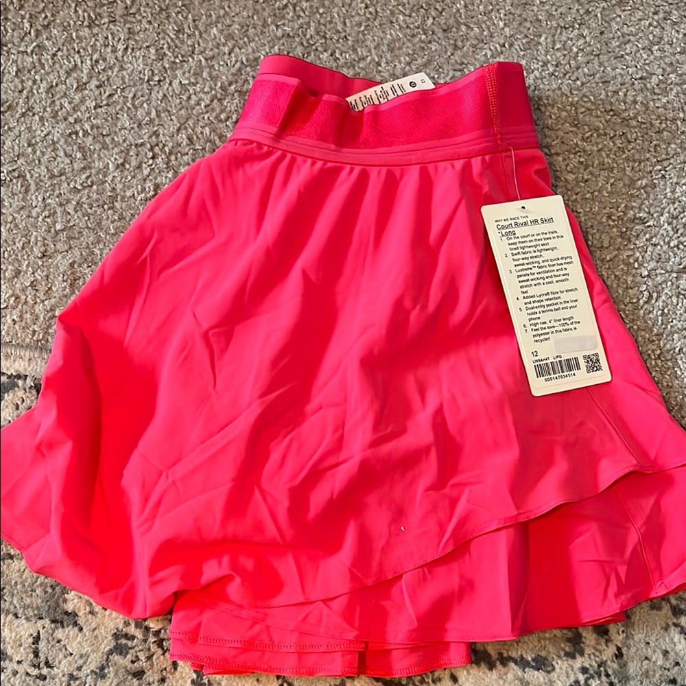 Lululemon Athletica Court Rival HR Mini Skirt LONG lipgloss color